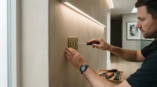 Modern residential electrical distribution and concealed conduit wiring